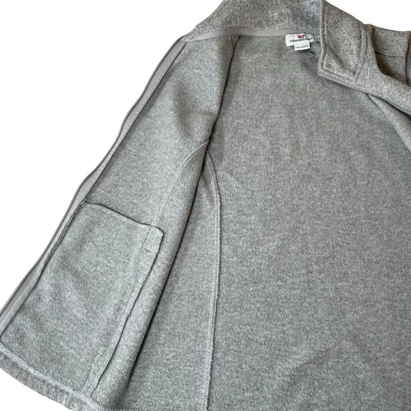 Vineyard Vines Martha’s Vineyard Full Zip Knit Fleece Vest Gray Size Small Fall - Picture 5 of 16